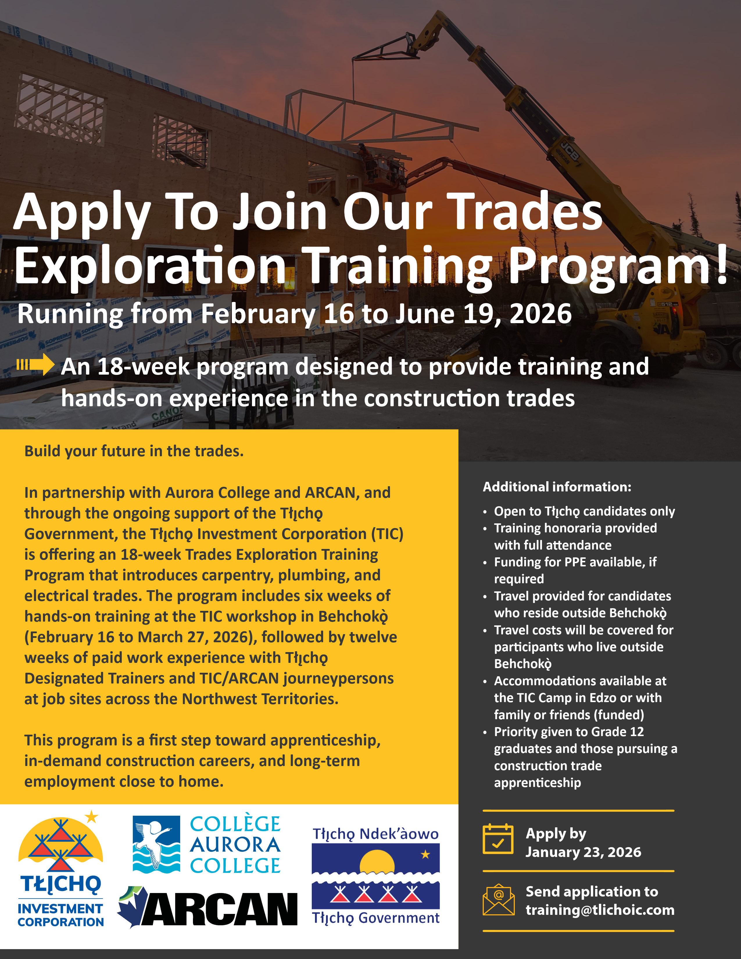 Trades Exploration Training Program Poster