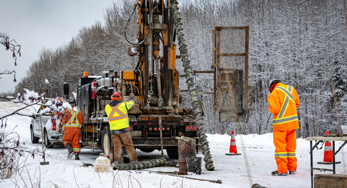 Stock Photo Construction in Winter