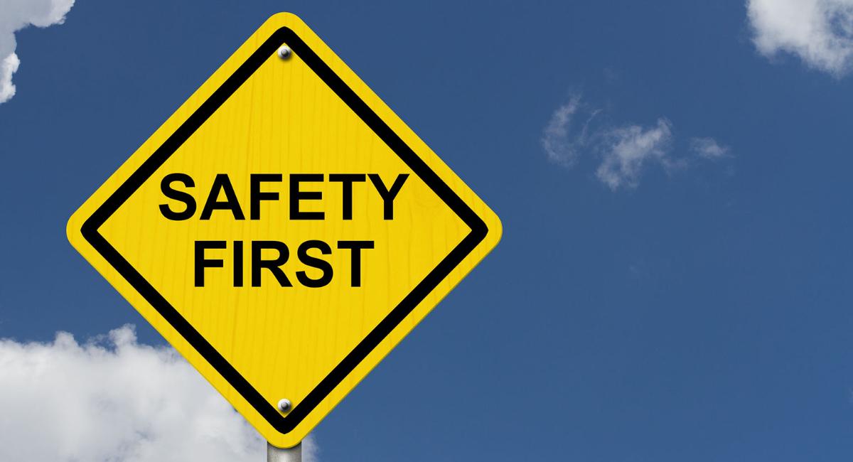 Stock Photo saying "Safety First"